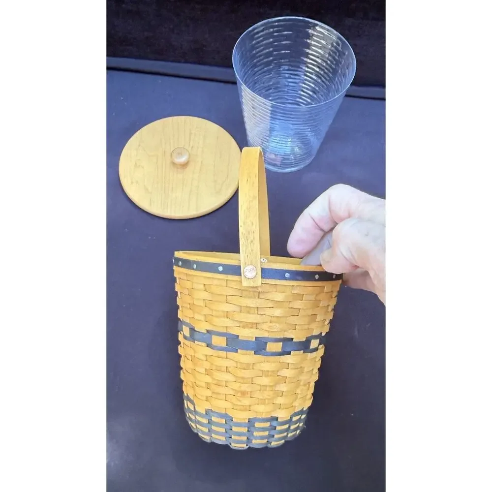 Longaberger J.W. Collection Miniature Banker's Waste Basket 2001 Edition
